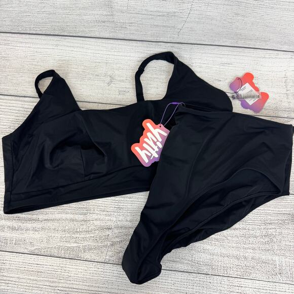 Yitty Plus Size Black Shaping Two Piece Swimsuit Size 5X (26/28) - Picture 1 of 11